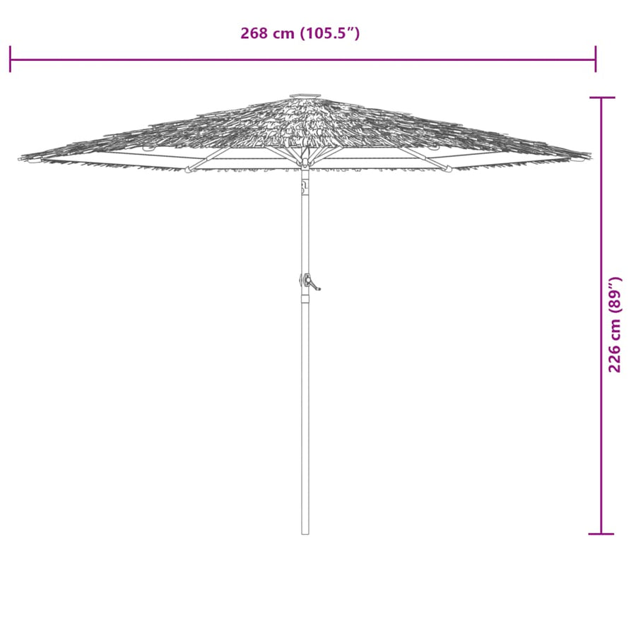 Parasol met stalen paal 268x268x226 cm groen