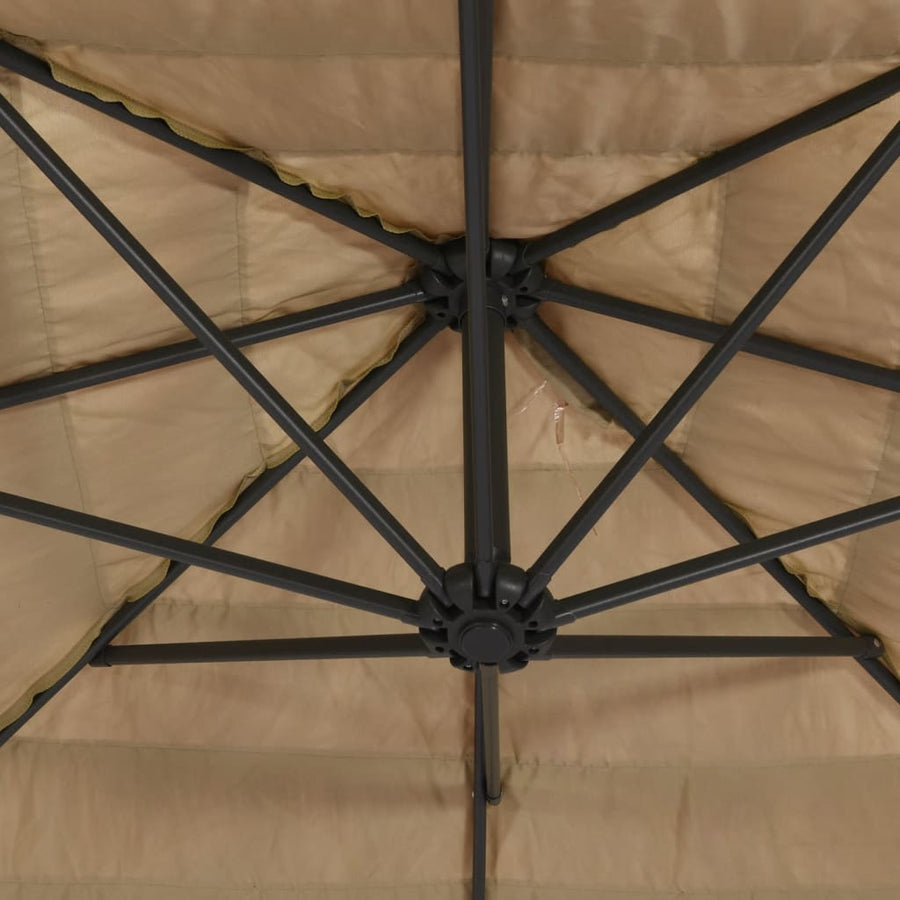 Parasol met stalen paal 324x324x247 cm bruin