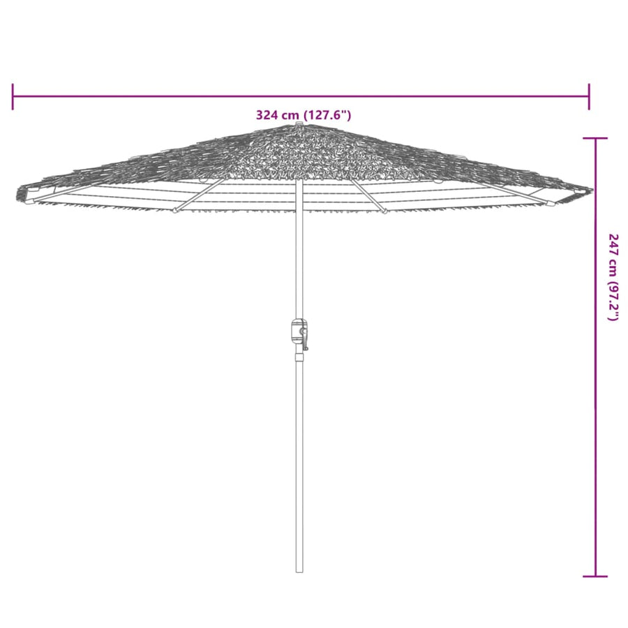 Parasol met stalen paal 324x324x247 cm bruin