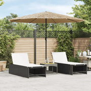 Parasol with steel pole 324x324x247 cm brown