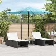 Parasol with steel pole 324x324x247 cm blue