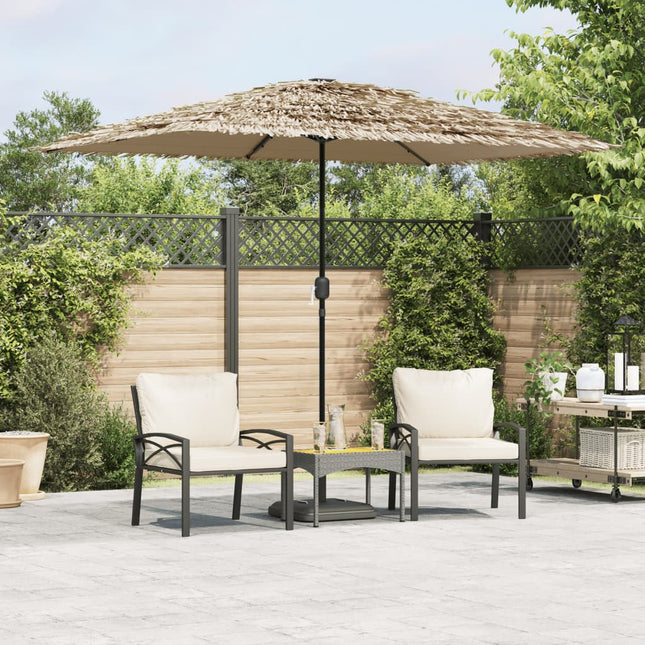 Parasol met LED's en stalen paal 248x248x248 cm bruin