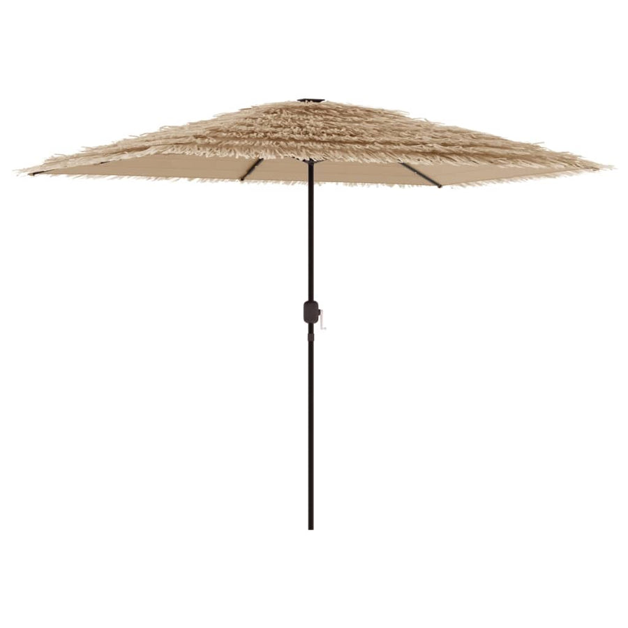 Parasol Met Led's En Stalen Paal Bruin 300 x 200 x 250 cm