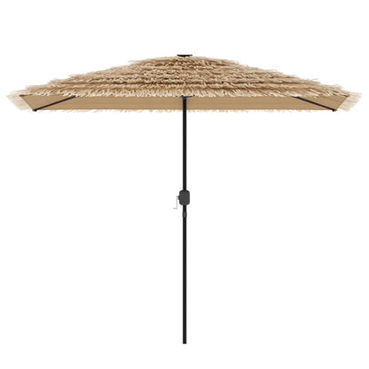 Parasol Met Led's En Stalen Paal Bruin 300 x 200 x 250 cm