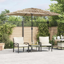 Parasol Met Led's En Stalen Paal Bruin 300 x 200 x 250 cm