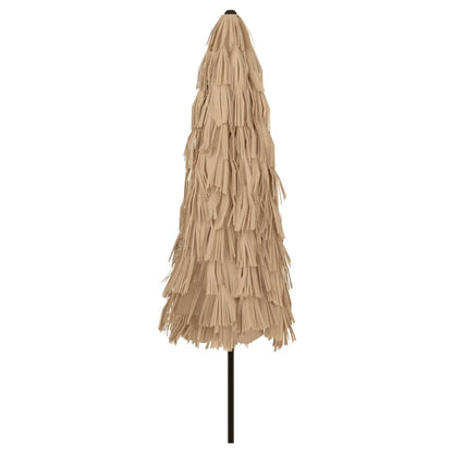 Parasol met LED's en stalen paal 324x324x247 cm bruin