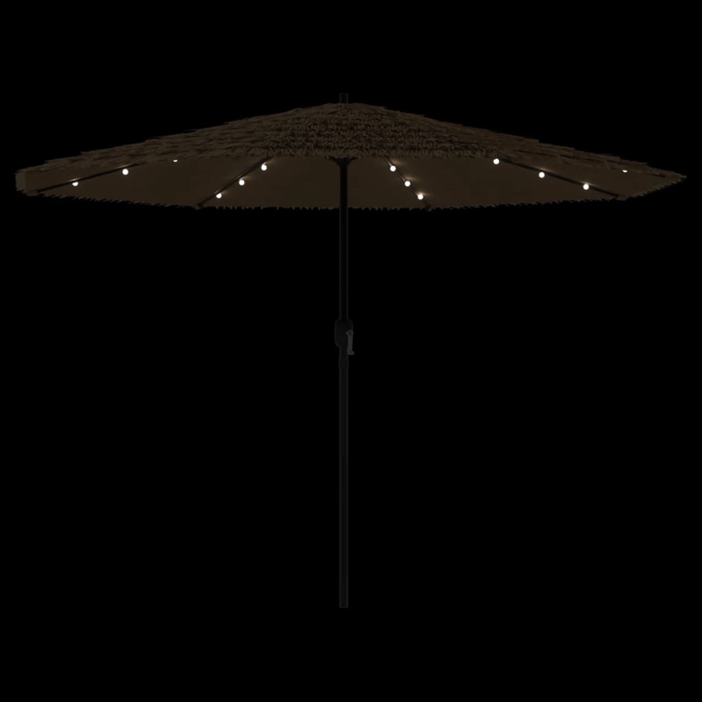 Parasol Met Led's En Stalen Paal Bruin 388 x 388 x 248 cm