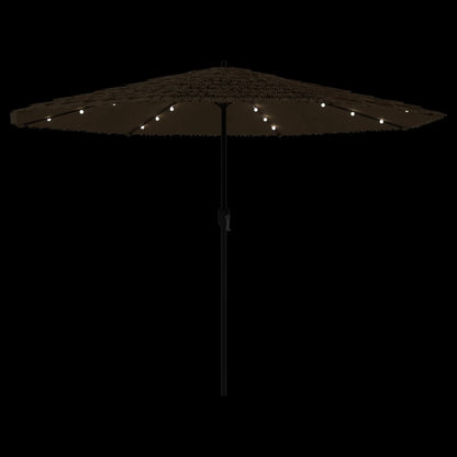 Parasol Met Led's En Stalen Paal Bruin 388 x 388 x 248 cm