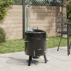 Goulash cannon with chimney and lid enameled steel black