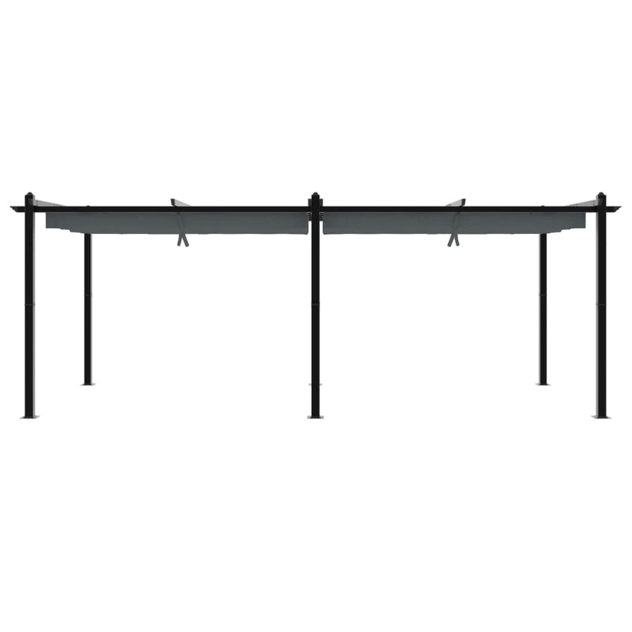 Prieel met uittrekbaar dak 3x6 m aluminium antracietkleurig