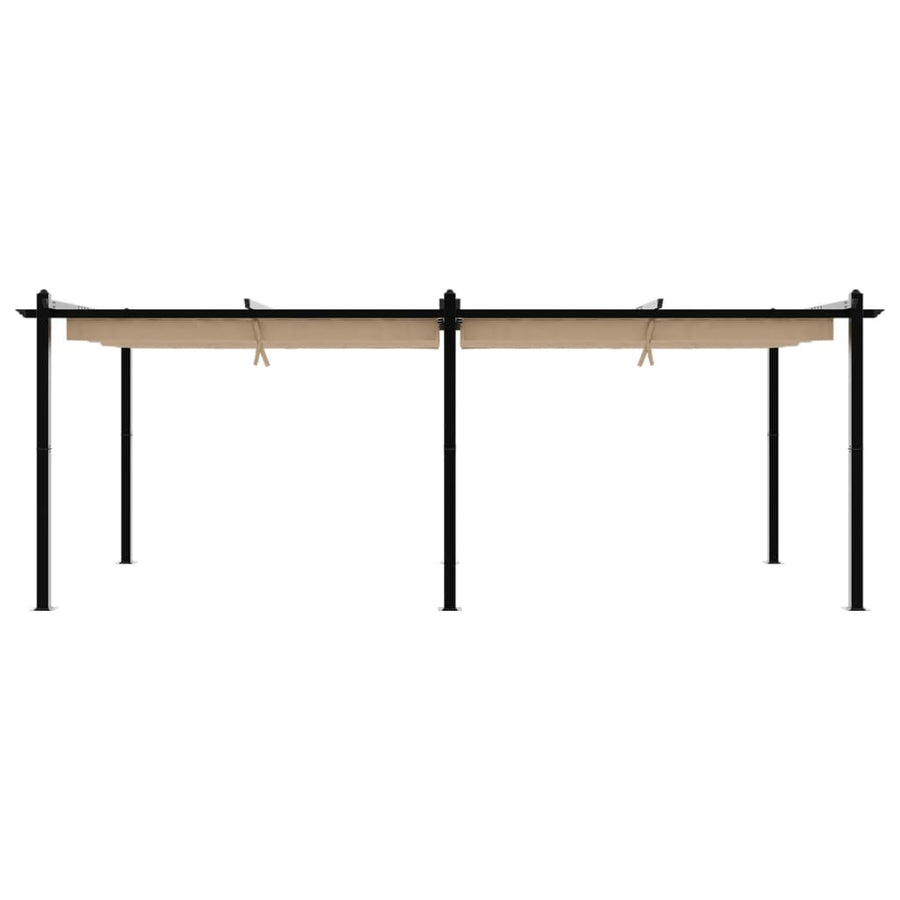 Prieel Met Uittrekbaar Dak 3X6 M Aluminium Taupe