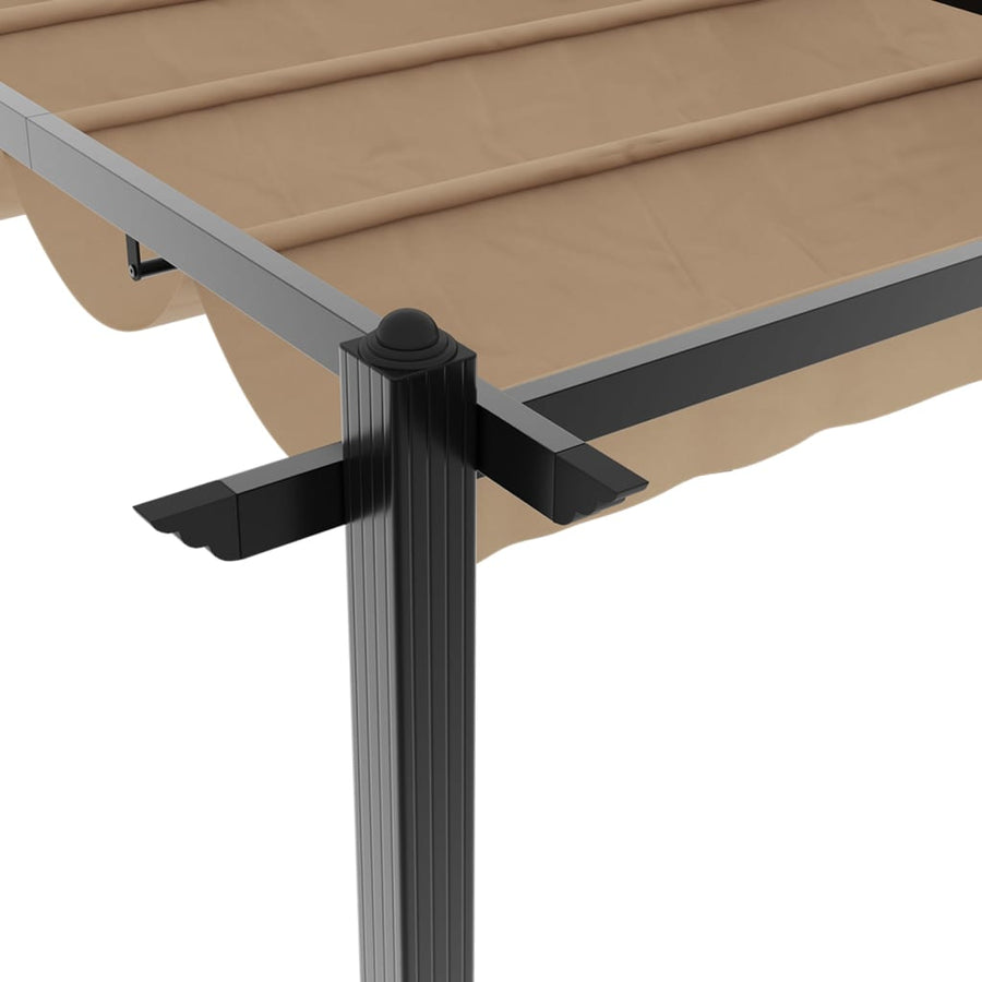 Prieel Met Uittrekbaar Dak 3X6 M Aluminium Taupe