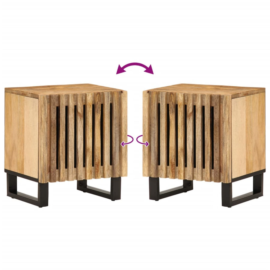 Nachtkastje 40x33x46 cm massief ruw mangohout