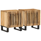 Bedside tables 2 pcs 40x34x46 cm solid rough mango wood