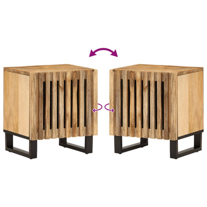 Nachtkastjes 2 st 40x33x46 cm massief ruw mangohout
