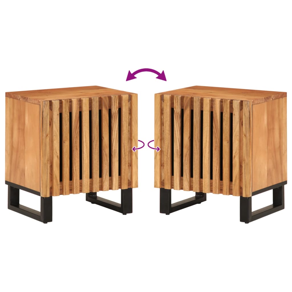 Nachtkastjes 2 st 40x33x46 cm massief acaciahout