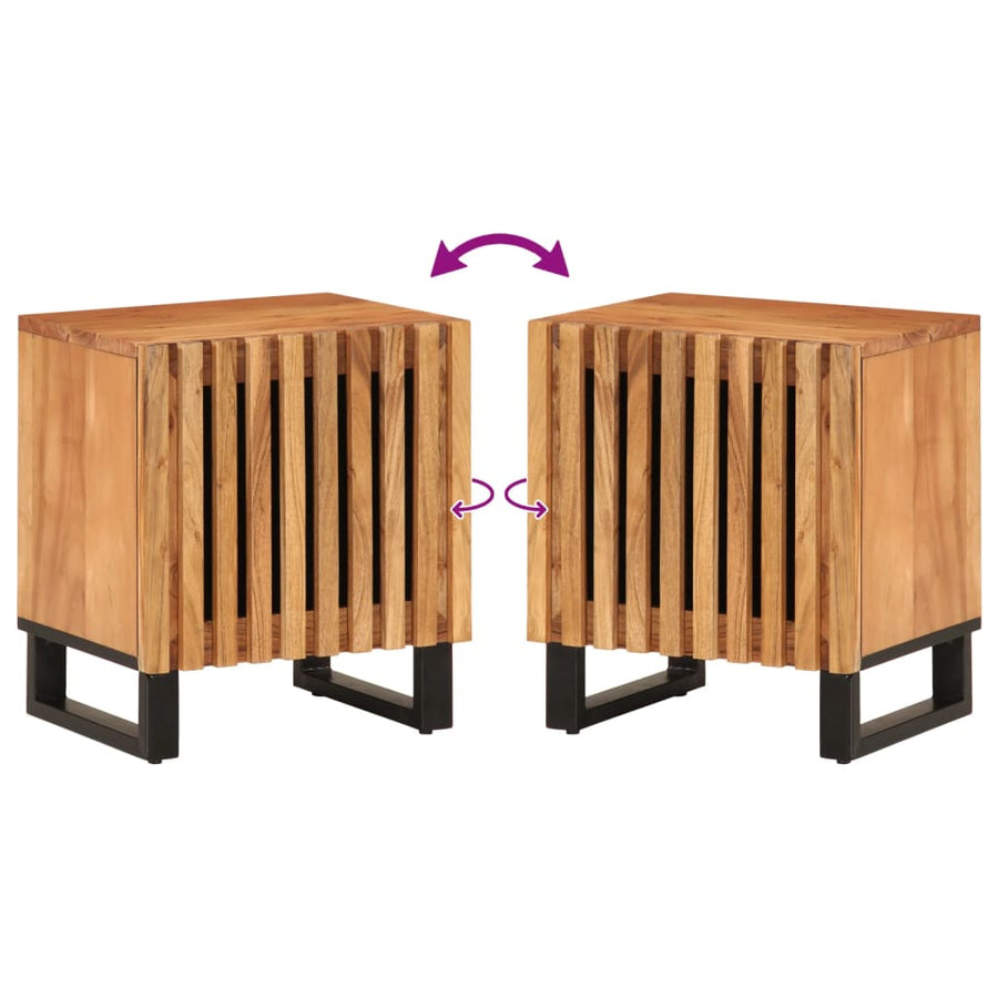 Nachtkastjes 2 st 40x33x46 cm massief acaciahout