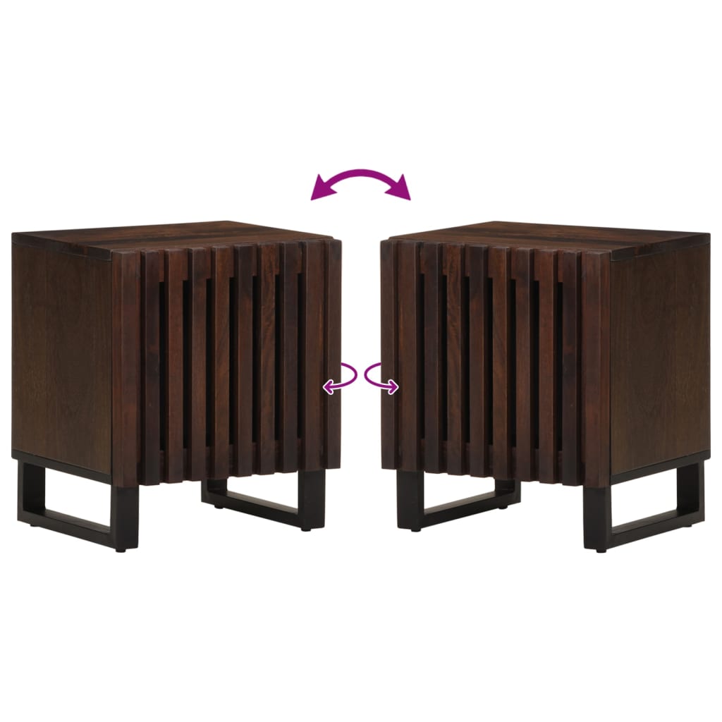 Nachtkastjes 2 st 40x33x46 cm massief mangohout