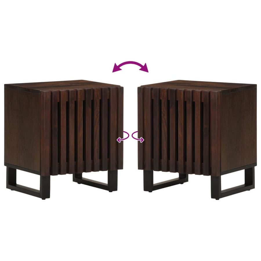Nachtkastjes 2 st 40x33x46 cm massief mangohout