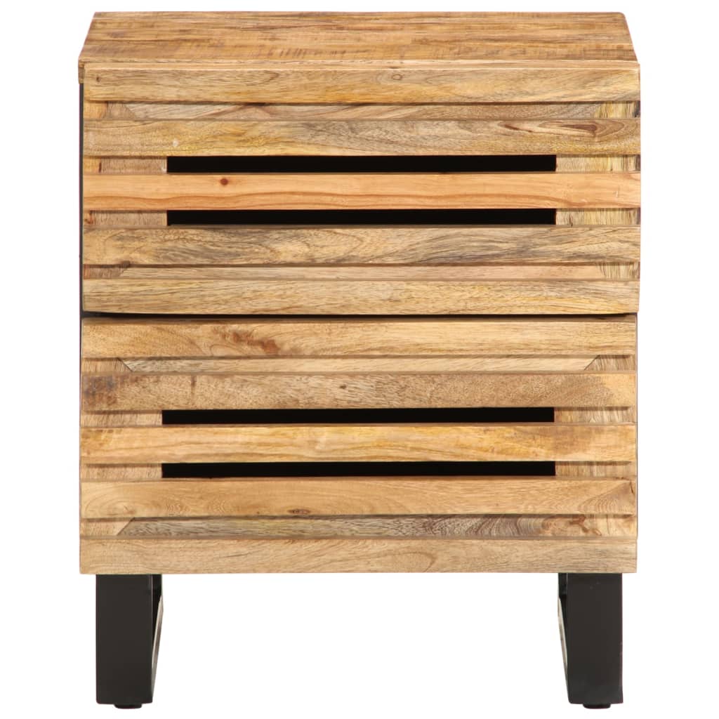 Nachtkastje 40x33x46 cm massief ruw mangohout