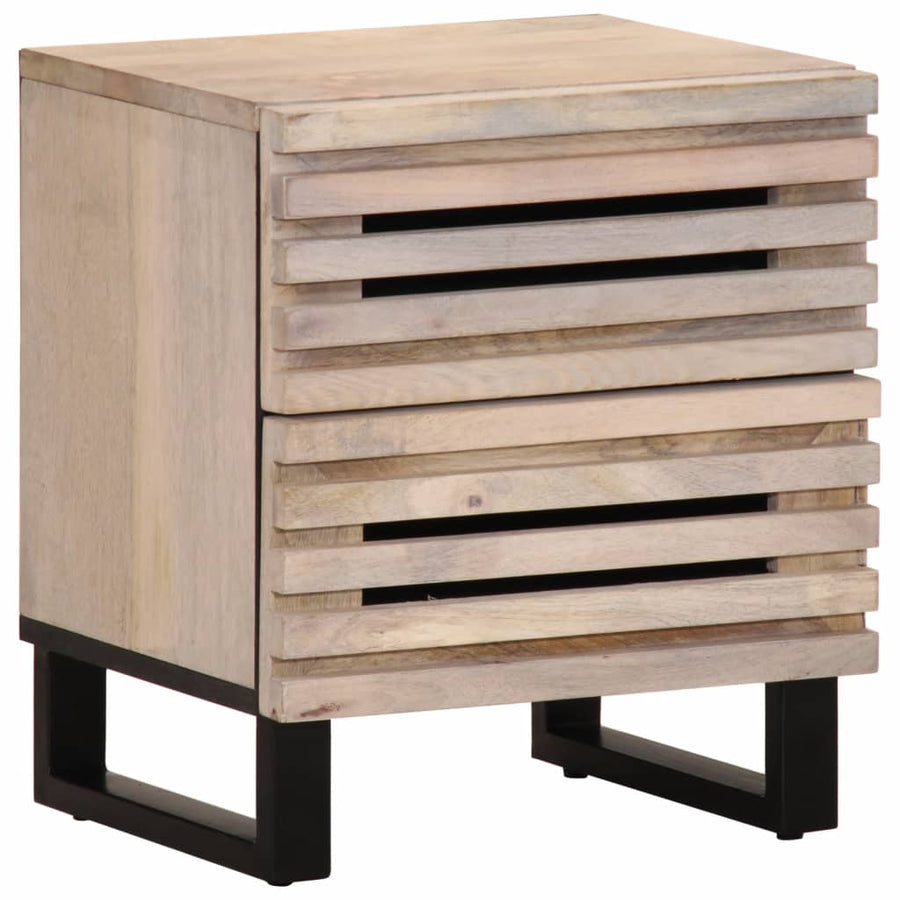 Nachtkastjes 2 st 40x33x46 cm massief gebleekt mangohout