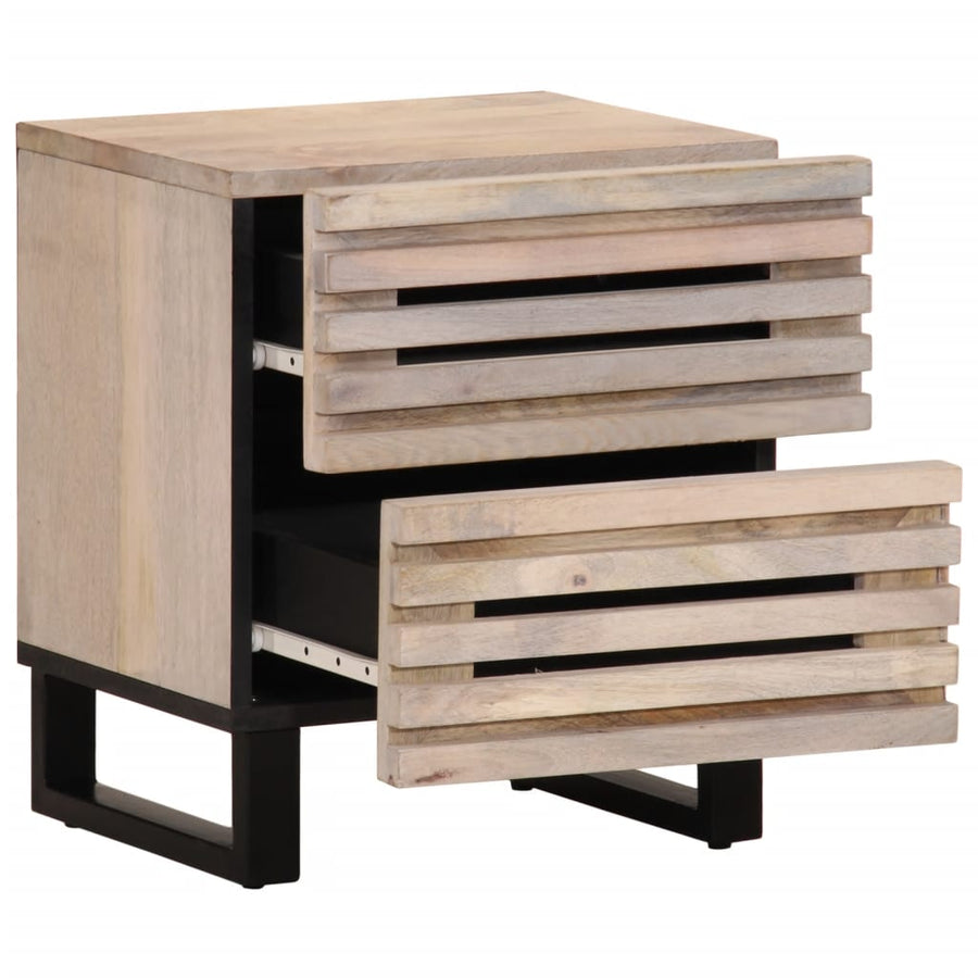 Nachtkastjes 2 st 40x33x46 cm massief gebleekt mangohout