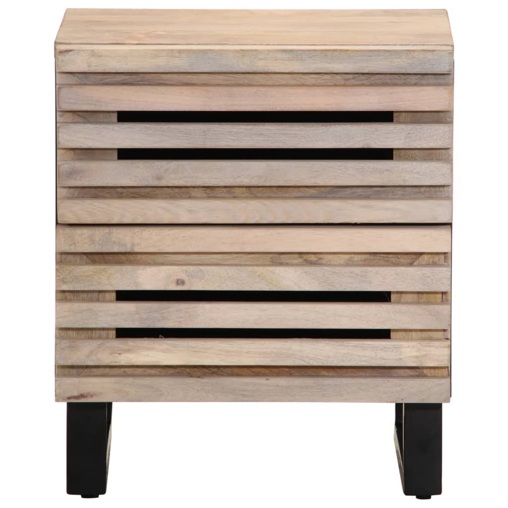Nachtkastjes 2 st 40x33x46 cm massief gebleekt mangohout