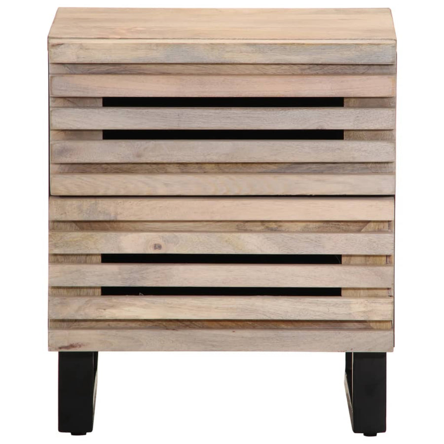 Nachtkastjes 2 st 40x33x46 cm massief gebleekt mangohout