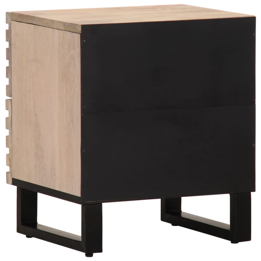 Nachtkastjes 2 st 40x33x46 cm massief gebleekt mangohout