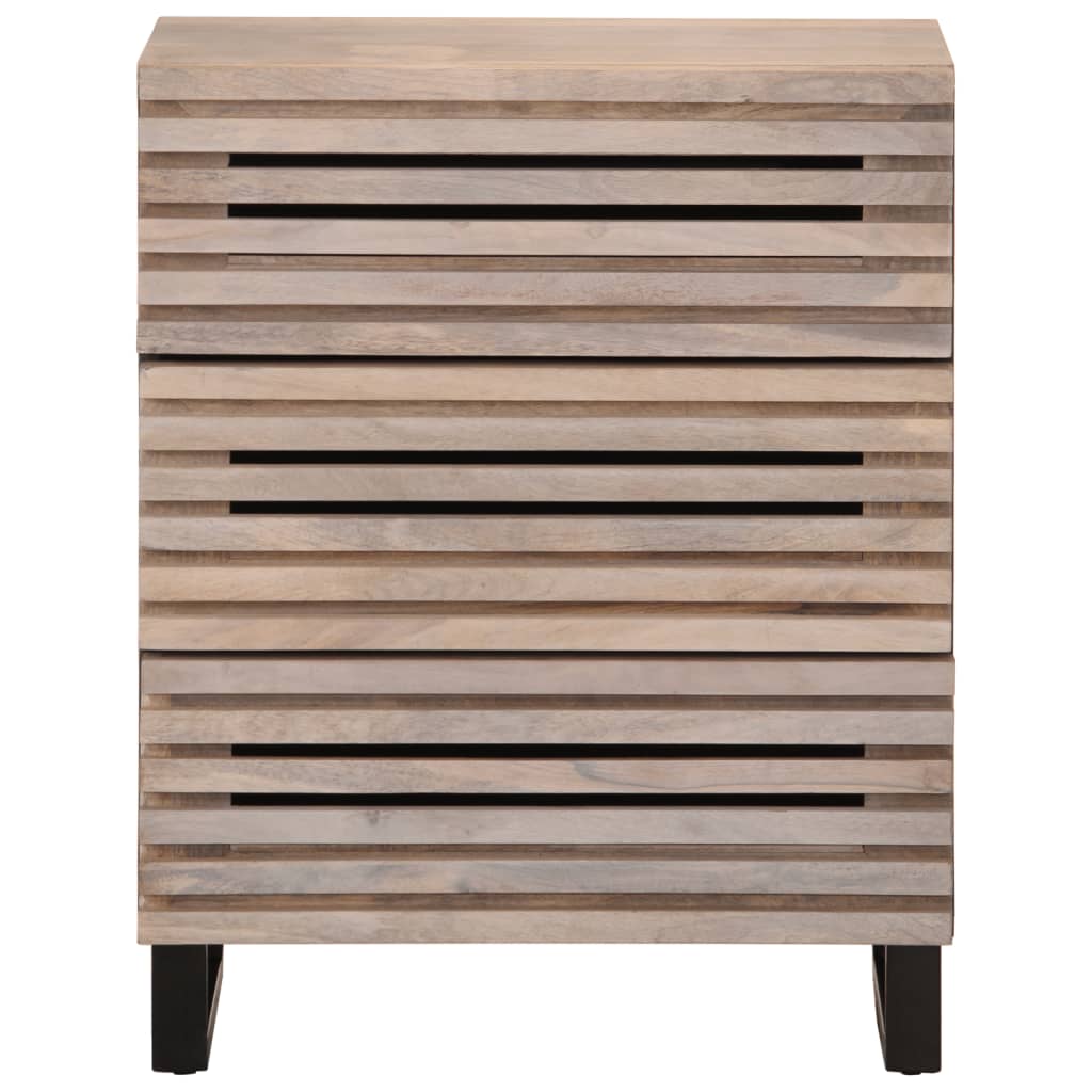 Dressoir 60x34x75 cm massief mangohout wit