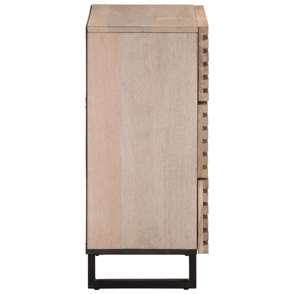 Dressoir 60x34x75 cm massief mangohout wit