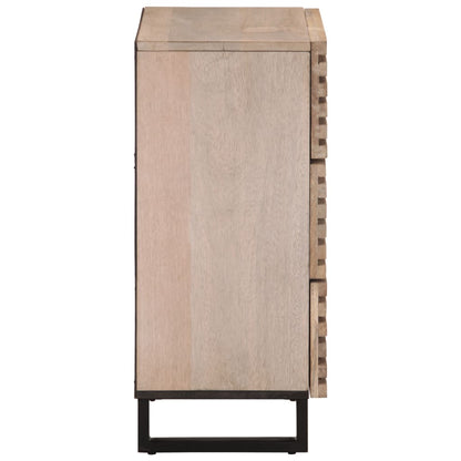 Dressoir 60x34x75 cm massief mangohout wit