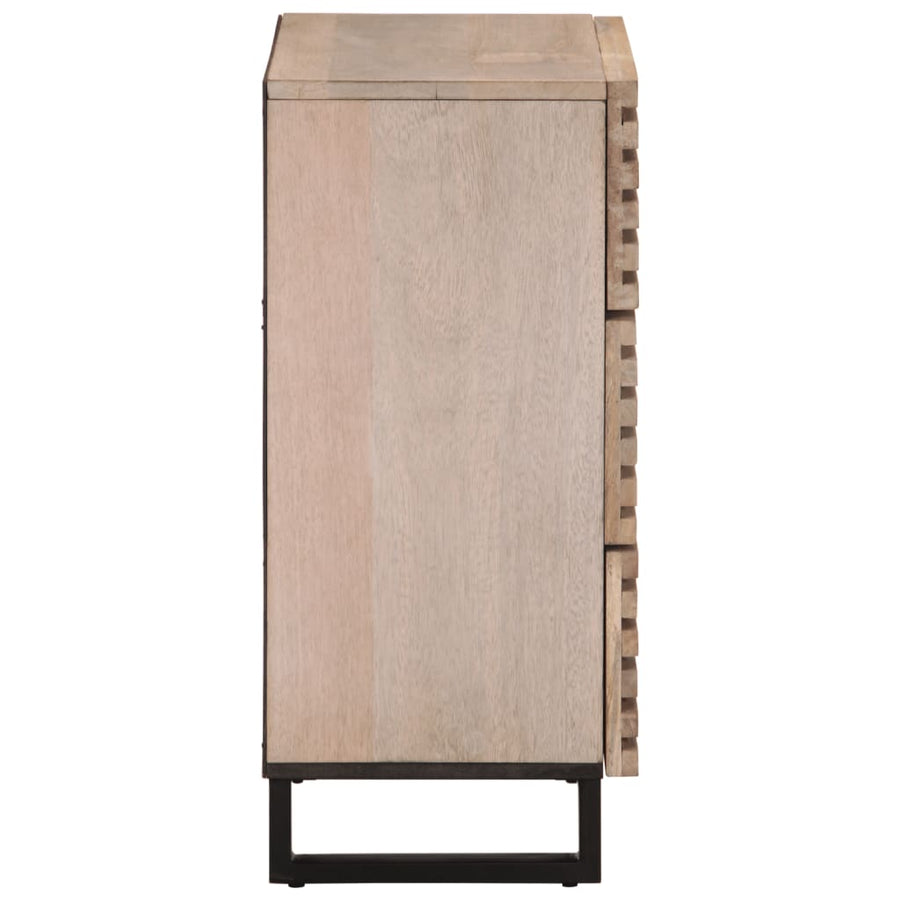 Dressoir 60x34x75 cm massief mangohout wit