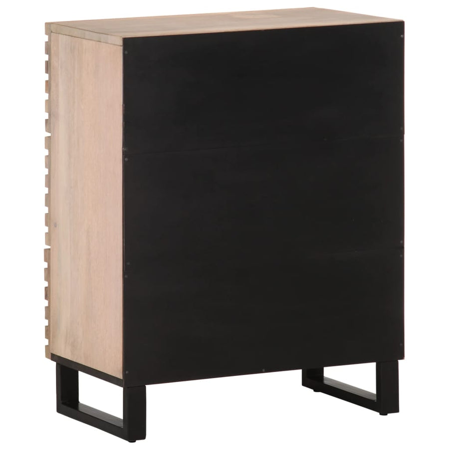 Dressoir 60x34x75 cm massief mangohout wit