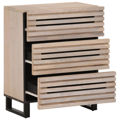 Dressoir 60x34x75 cm massief mangohout wit