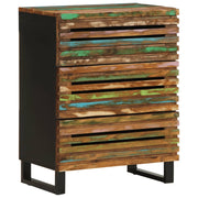 Dressoir 60x34x75 cm massief acaciahout staal