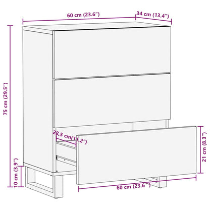 Dressoir 60x34x75 cm massief acaciahout