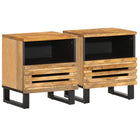 Bedside tables 2 pcs 40x34x46 cm solid rough mango wood