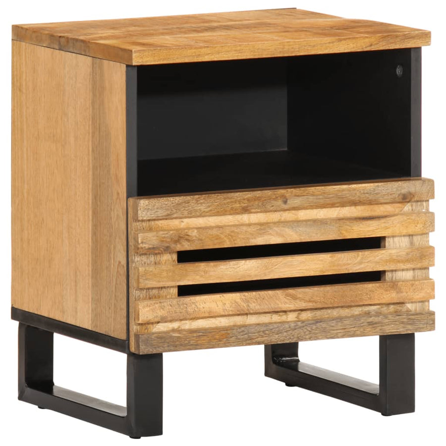Nachtkastjes 2 st 40x33x46 cm massief ruw mangohout