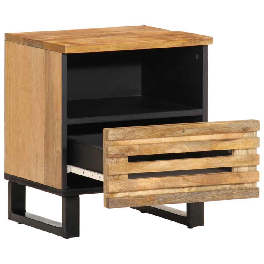 Nachtkastjes 2 st 40x33x46 cm massief ruw mangohout
