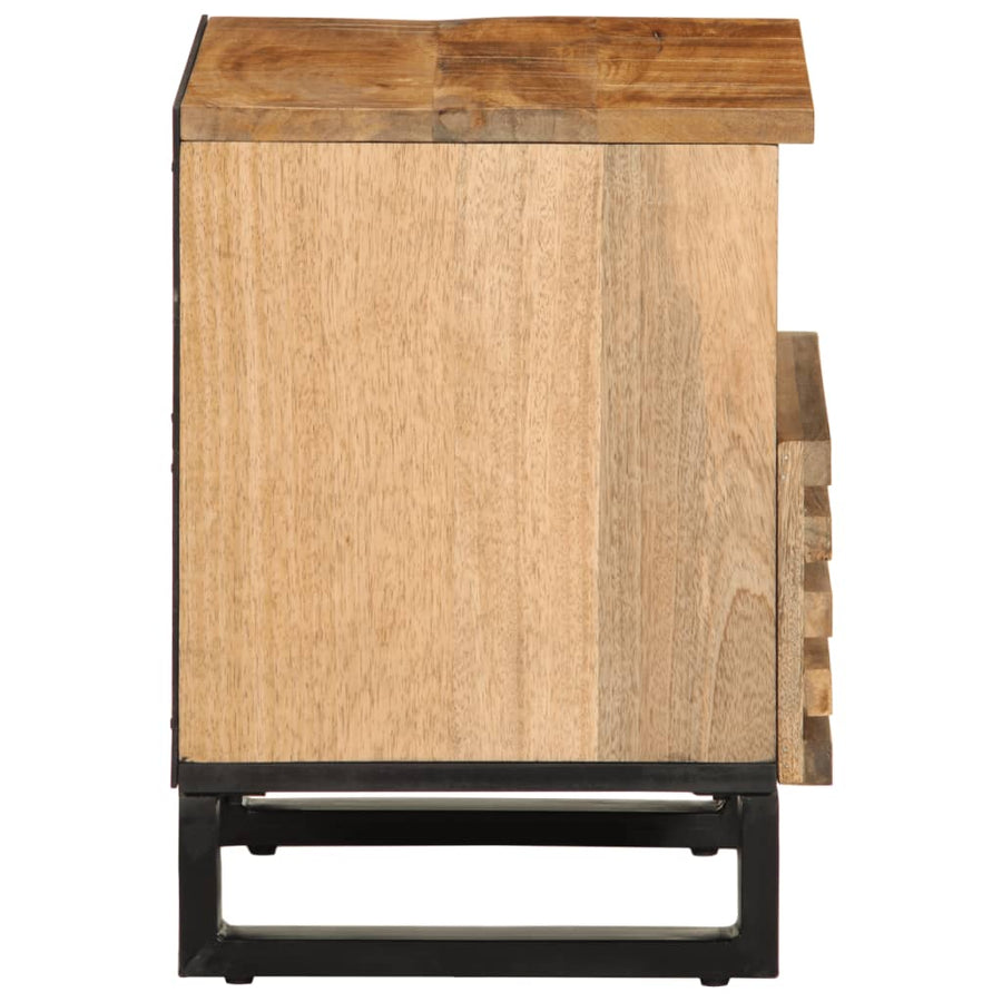 Nachtkastjes 2 st 40x33x46 cm massief ruw mangohout