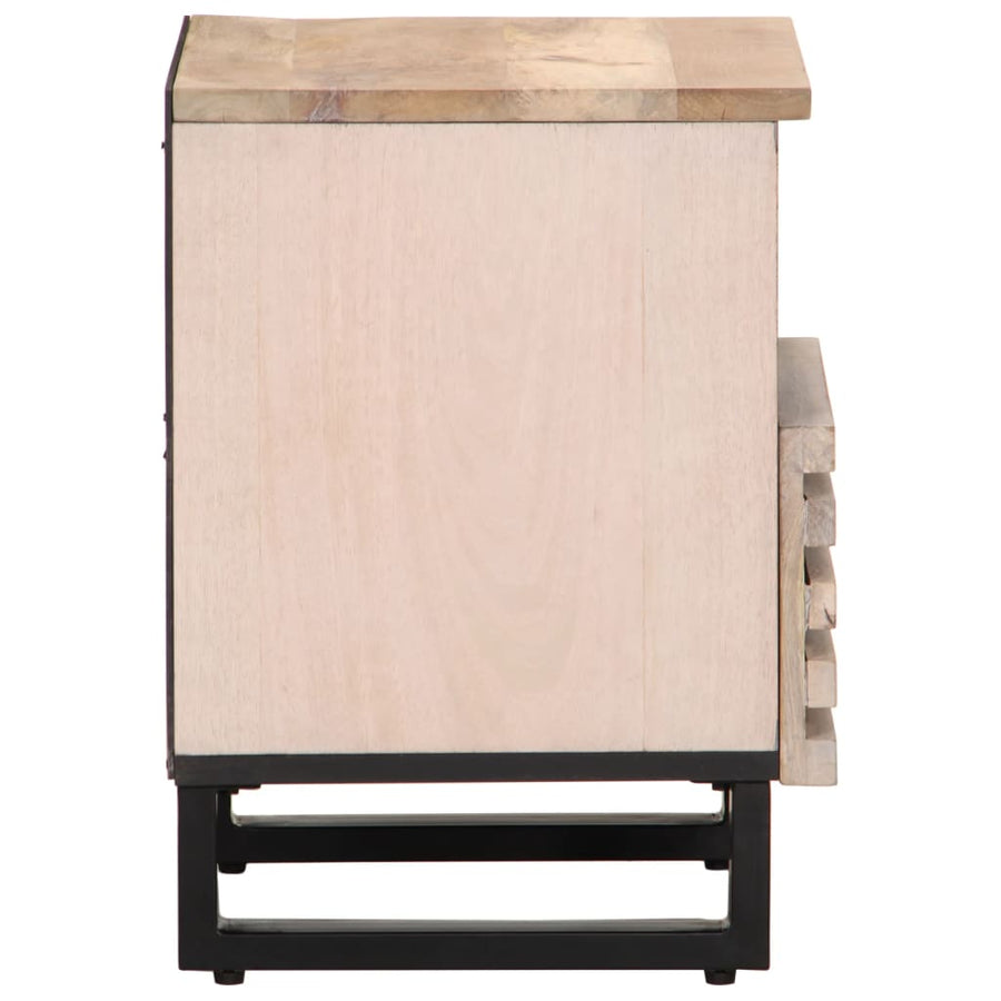 Nachtkastjes 2 st 40x33x46 cm massief gebleekt mangohout