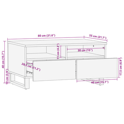 Salontafel 80x55x40 cm massief mangohout bruin
