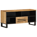 TV cabinet 100x34x46 cm solid rough mango wood