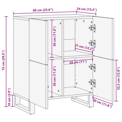 Dressoir 60x34x75 cm massief acaciahout