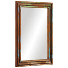 Bathroom mirror 50x70 cm solid acacia wood and glass