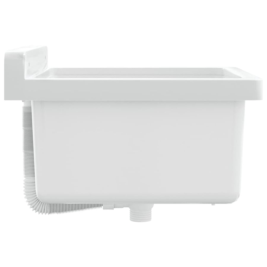 Wasbak wandgemonteerd 40x40x24 cm hars wit