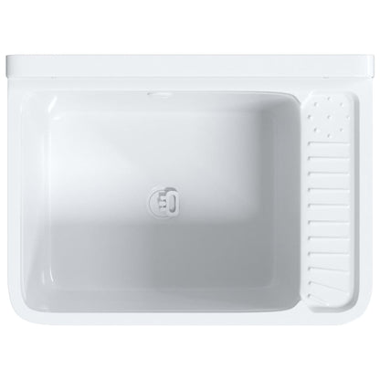 Wasbak wandgemonteerd 50x35x24 cm hars wit