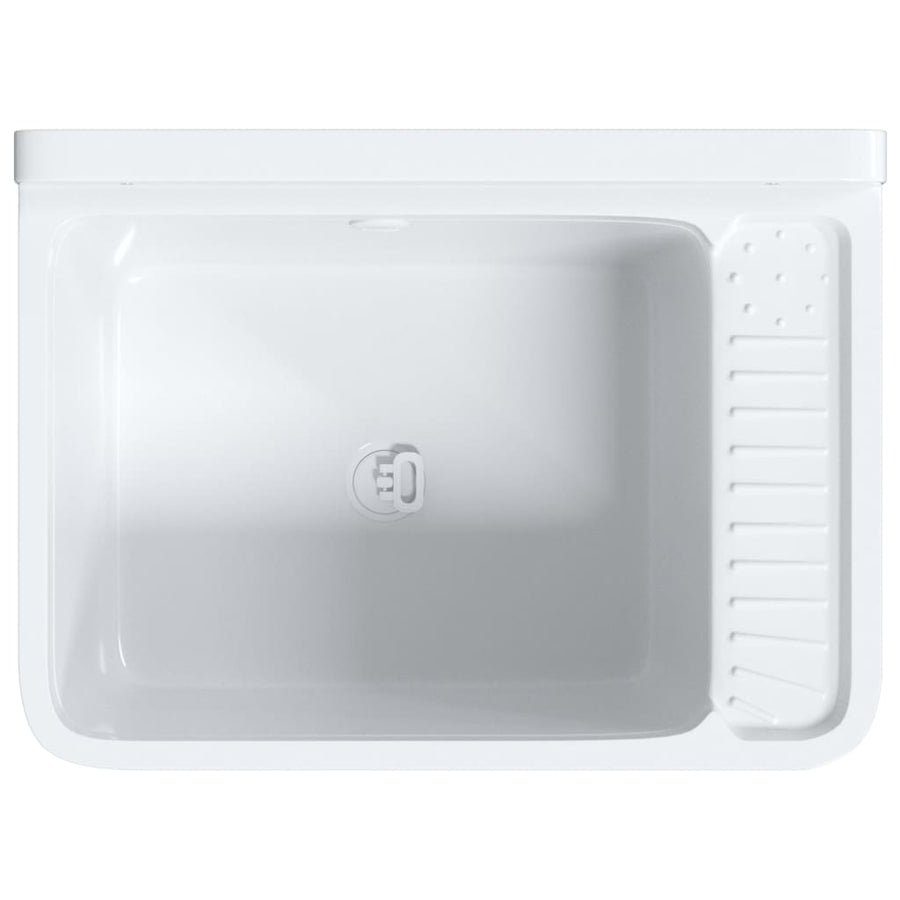 Wasbak wandgemonteerd 50x35x24 cm hars wit