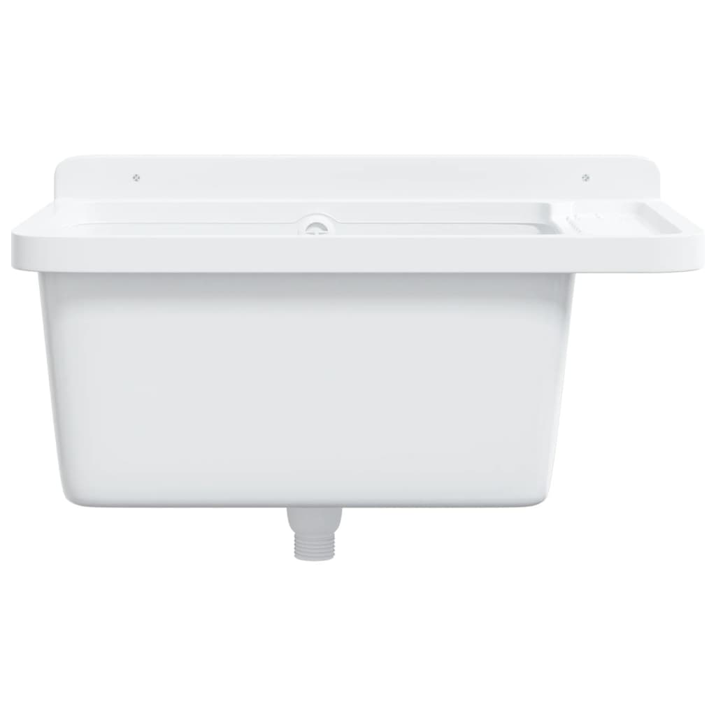 Gootsteen wandgemonteerd 60x40x28 cm hars wit